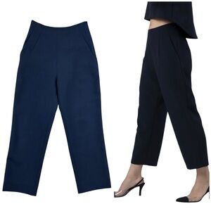Kaarem Sua Tapered Trouser Pocket Pant Crepe Black Blue Size Medium
